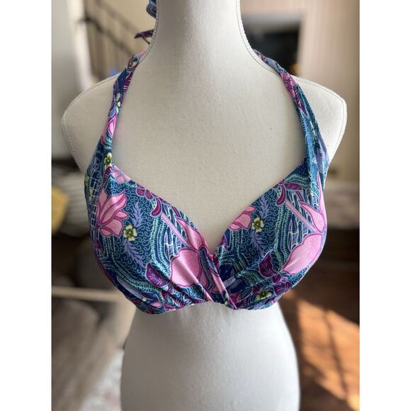 Swim Systems Top Bikini Bandeau Giardino Costiero Con Ferretto - 34DDD - Multicolore